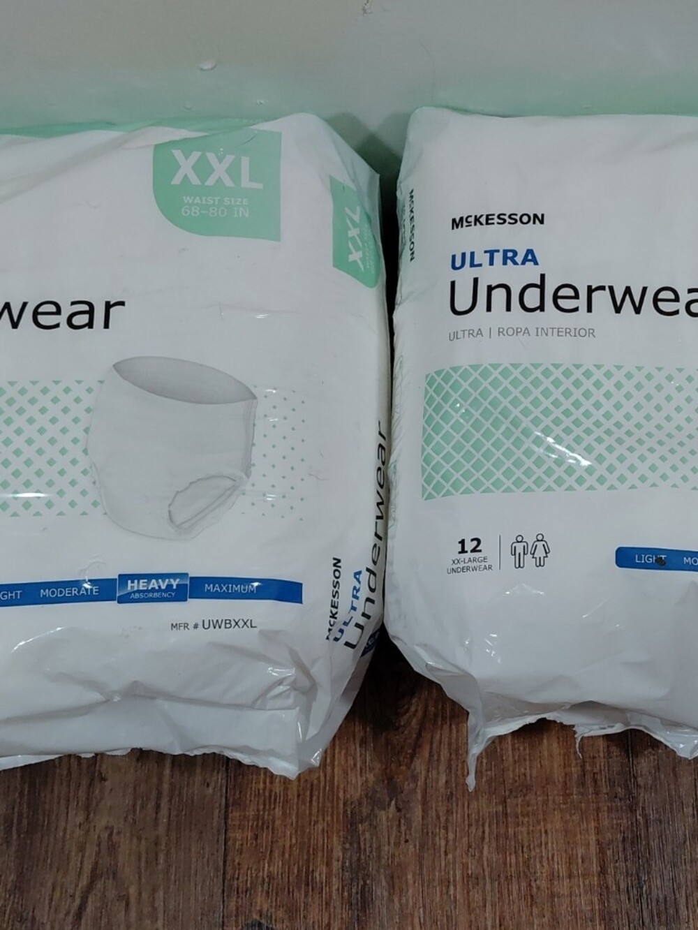 2 Pks McKesson Ultra Underwear XXL - White (Pack of 12) Heavy Absorbency